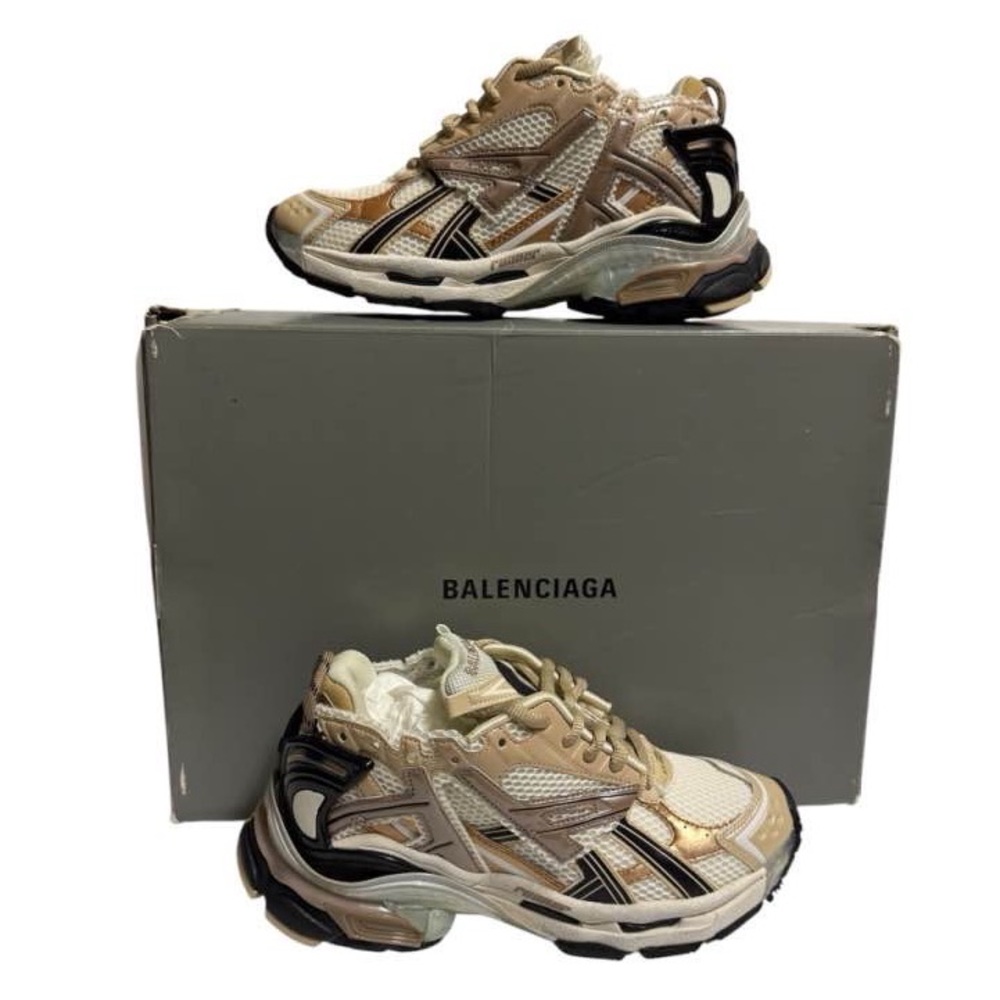 Balenciaga Runner Track Sneakers Low Gold Size 8